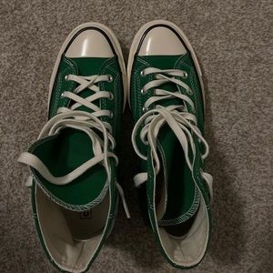 Dark green brand new converse
